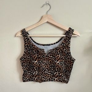 Large animal print crop top
